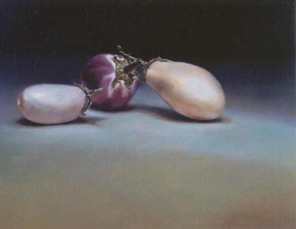 Gwen Gugell Painting Eggplants  Still Life